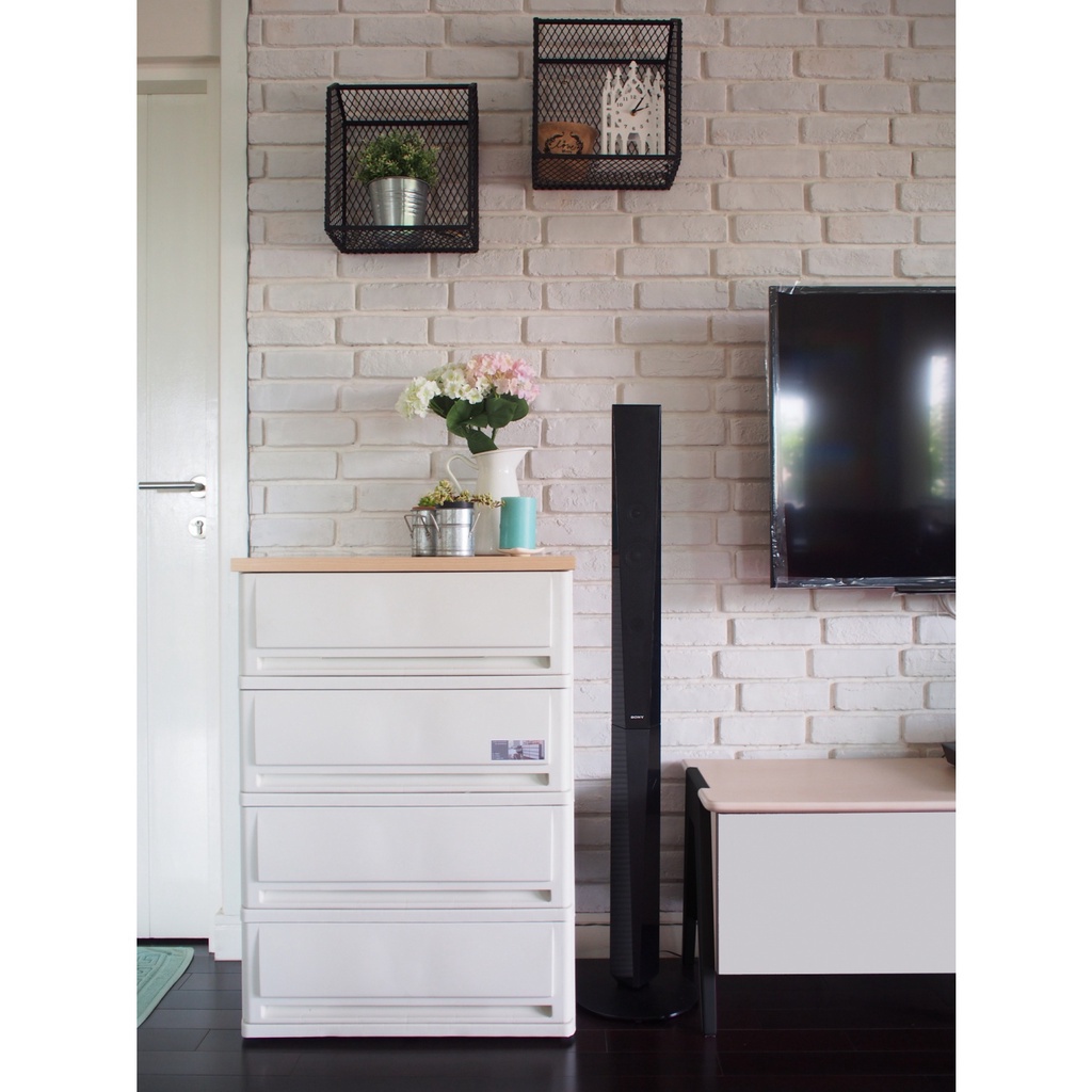 UP ตู้ลิ้นชัก SUMO-WOODTOP  5 ชั้น สีขาว