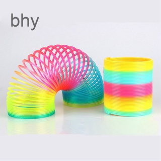 Bhy วงกลมสีรุ้ง ขนาดใหญ่ ของเล่นวงกลม สีรุ้ง เด็ก แหวนสปริง เล่นเวทมนตร์ ฮูลาฮูป ของขวัญเด็ก