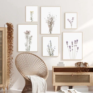 โปสเตอร์ภาพวาดดอกไม้ Botanical Scandinavian สไตล์นอร์ดิกสําหรับตกแต่งบ้าน