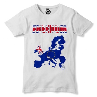 [100% Cotton] เสื้อยืดแขนสั้น ผ้าฝ้าย 100% พิมพ์ลาย Freedom Europe Map Independence Britain Brexit Eu 23Rd June สไตล์ยุโ