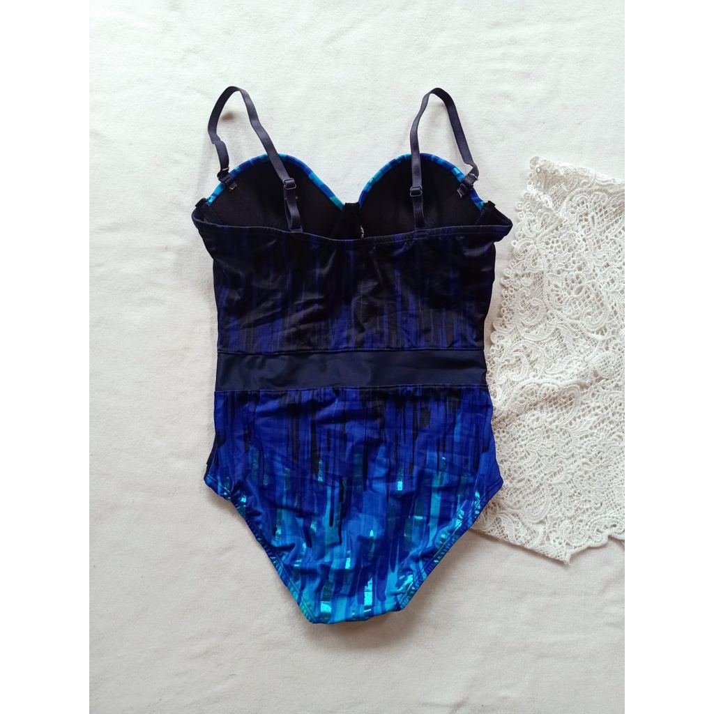 MB 3308 VT3 DARK BLUE MARBLE - MONOKINI พร้อมโฟมและสายไฟ
