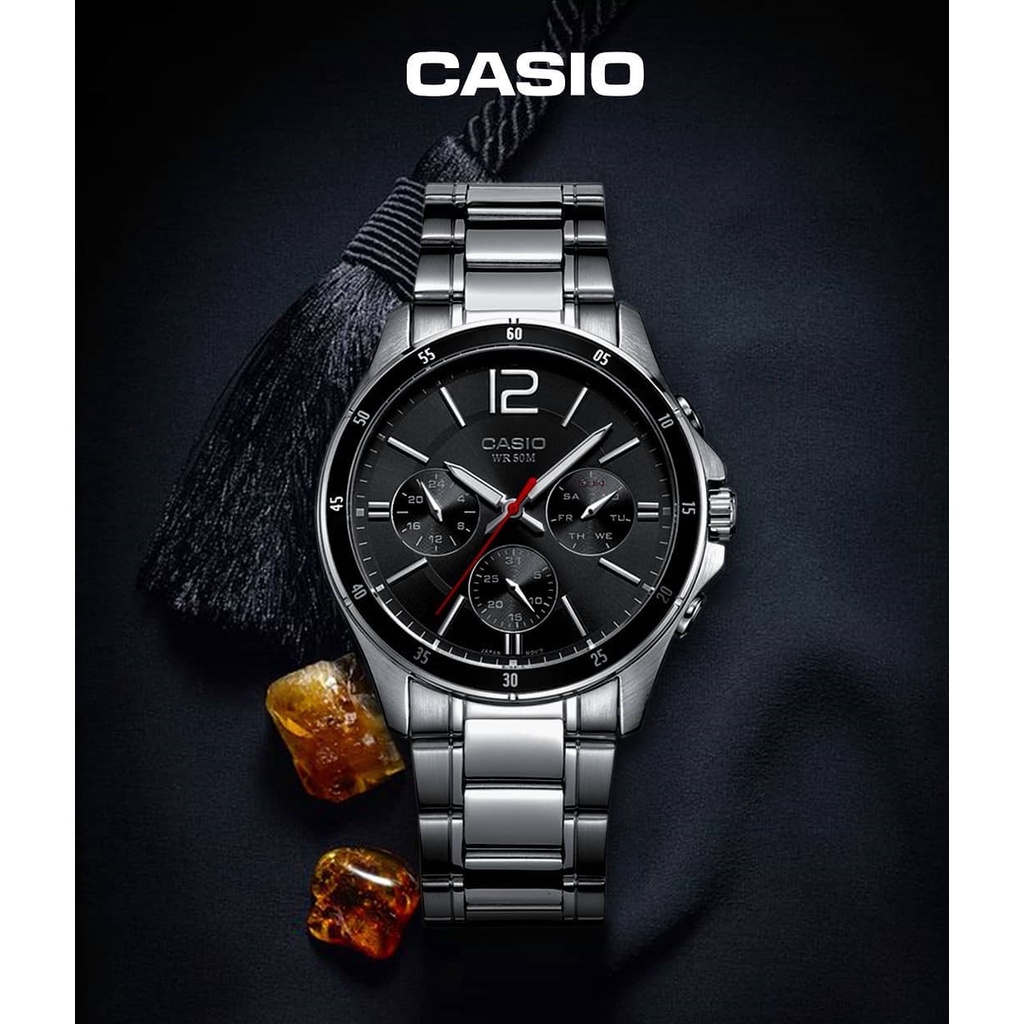 Casio Standard นาฬิกาข้อมือผู้ชาย สายแสตนเลส รุ่น MTP-1374D-1A (สินค้าขายดี) ของแท้ ประกัน 1 ปีเต็ม