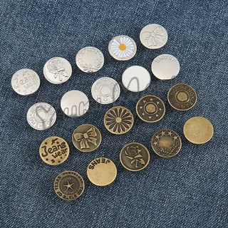 Yuki กระดุม ปรับเอวกางเกง ปุ่มที่ถอดออกได้ เป็นเข็มหมุด ปรับได้ตามต้องการ jeans buttons