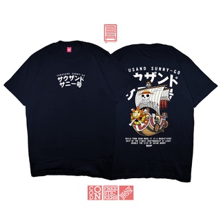 เสื้อยืดผ้าฝ้ายพิมพ์ลายThousand SUNNY STRAW HAT PIRATES ONE PIECE LUFFY T-Shirt Japanese ANIME MANGA T-Shirt DJA CLOTH