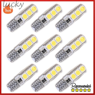 ไฟรถยนต์ LED T10 194 W5W กรอบซิลิโคน T10-5050-6SMD อุปกรณ์สำหรับไฟรถยนต์