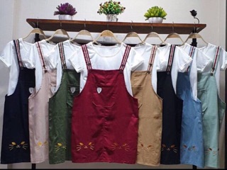 ชุดเอี๊ยมกระโปรง แถมเสื้อตัวใน