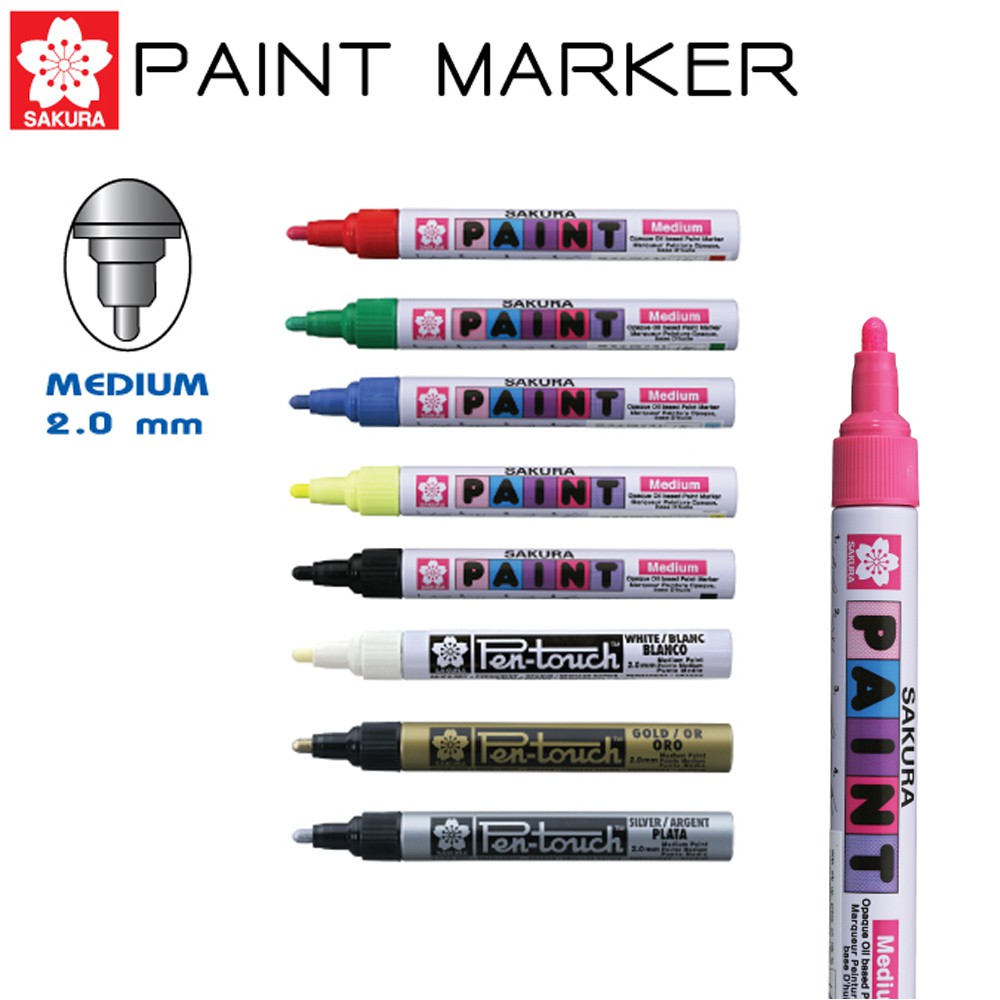 ปากกาเพ้นท์ Sakura Paint Marker ขนาด 2 mm. หลากสี