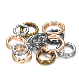 5ชิ้น ตะขอวงกลมสปริง ห่วงกลมสปริง ห่วงลาบูบู้ ห่วงกลมเปิดได้ (18-30mm) ซิงค์อัลลอย สำหรับห้อยกระเป๋า พวงกุญแจ DIY