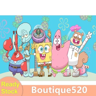 ♚พร้อมส่ง♚ชุดปักครอสสติตช์ ผ้าฝ้าย 11CT พิมพ์ลาย Spongebob DIY [boutique520.th]