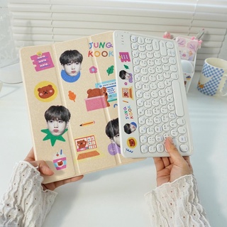 เซ็ตเคสไอแพด+คีย์บอร์ดปุ่มกลม สกรีนลายตามสั่ง