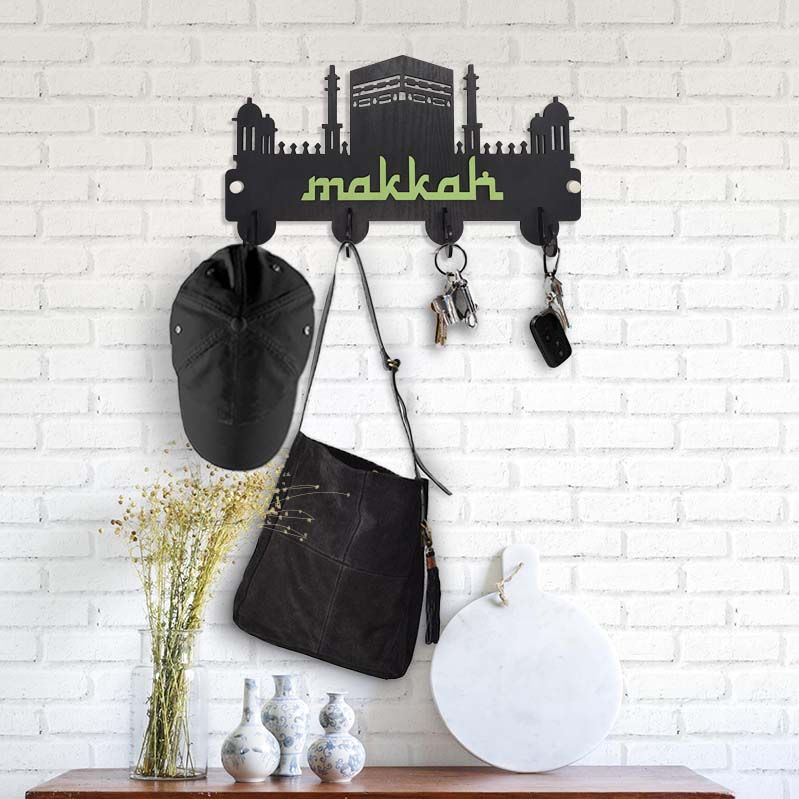 GANTUNGAN MAKKAH ชั้นวางของติดผนัง (มีตะขอแขวน 4 อัน) MB999