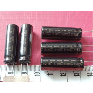 Capacitor 1800uf16v ขนาด10*30mm 105องศา ขายแพค10ตัว150บาท