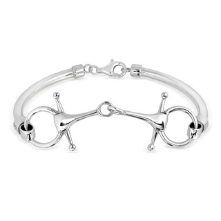 MachuSilver กำไลข้อมือเงินแท้ 925 Sterling Silver อุปกรณ์ขี่ม้า (Horse bit) พร้อมถุงกำมะหยี่