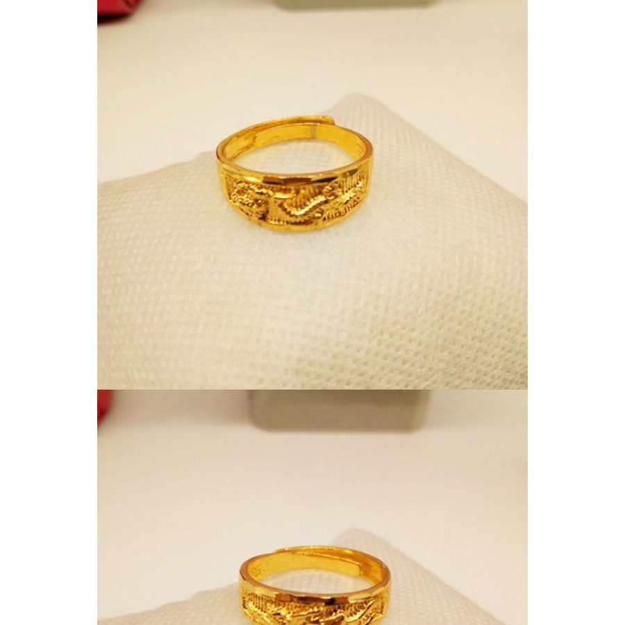 แหวนคู่ ลายหงส์มังกร2 ชิ้น / ชุด แหวนทองชุบปรับขนาดได้ แหวนแต่งงาน แหวนหมั้น ลายมงคลความรัก A14