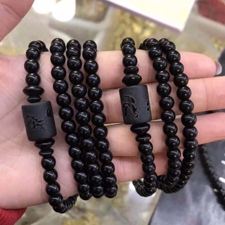 สร้อยข้อมือลูกปัดสีดําแฟชั่นคู่รักสไตล์ Obsidian 1ชิ้น