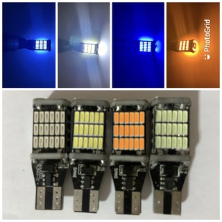 หลอดไฟเลี้ยว led 45 ชิปสีส้มขั้ว t10 t15 1คู่