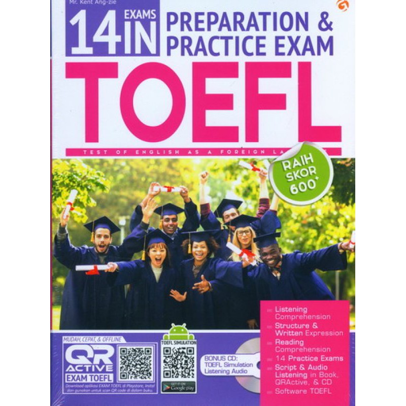 หนังสือนิ้วเท้า 14 ข้อสอบในเตรียม & ข้อสอบฝึกซ้อม TOEFL