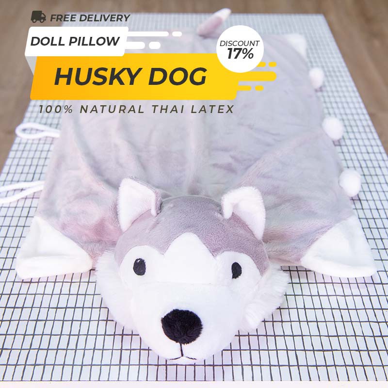 Doll Pillow | Kids Latex Pillow | Husky Dog Doll Latex Pillow | Kids Healthy Pillow | Kids Pillow | 