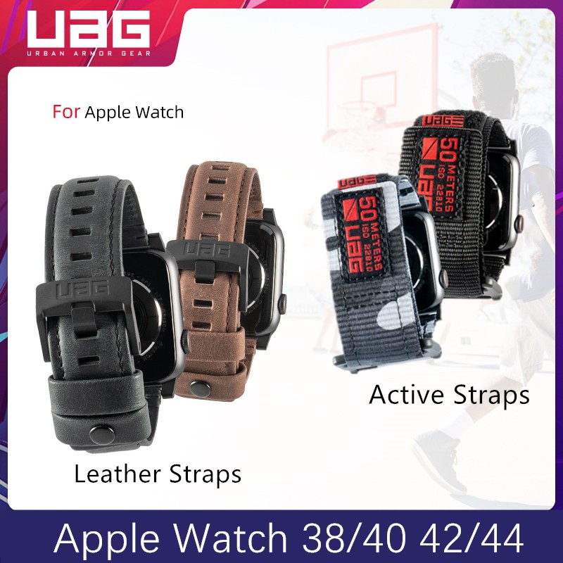 ส่งของจากประเทศไทย UAG สายนาฬิกาแบบสาย ผ้าไนลอน และหนัง สำหรับ Apple Watch S6 SE 1 2 3 4 5 ขนาด 38/40,42/44 มม.[A027]