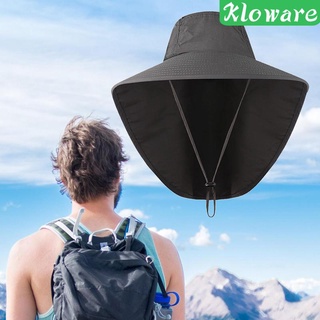 Unisex Bucket Hat Neck Cover Wide Brim Solid Sport Ear Neck Cover