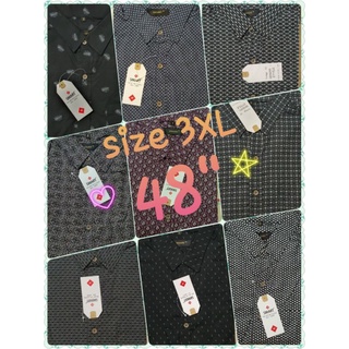 size 3XL อก 48" เสื้อเชิ้ตแฟชั่น เสื้อฮาวาย วินเทจ ลายพิมพ์ คละลาย