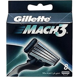 Gillette : GILGM3-8* ใบมีดโกนหนวด Mach3 Refill Razor Blade for Men 8 Count