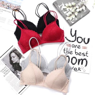 เซ็กซี่ลูกไม้ผู้หญิงชุดชั้นในไร้รอยต่อชุดชั้นในบาง Push Up ไร้สายสาวยกทรง Seamless Bra Women Underwear Push Up Wireless