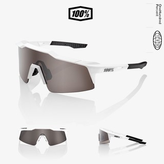 100% : Speedcraft SL Matte White Hiper Silver Mirror Lens