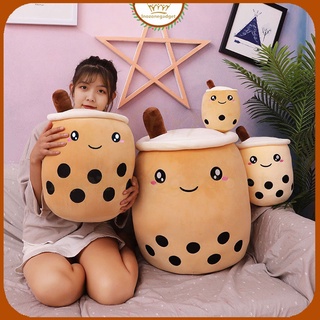 №┋❐Bubble Milk Tea Plush Toy Pillow Bubble Milk Tea Cup Doll Plush Soft Pillow Stuffed Soft Back Cushion Anak Patung Bob