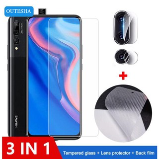 【3in1】Huawei Nova5T Tempered Glass Huawei Nova 5T 5Z 5 Pro 4e 4 7i 3i 3 2i 2 Lite Y9S Y6S Y7P โปร่งใส ฟิล์มกระจกนิรภัย + ฟิล์มกันรอย +ฟิล์มป้องกันเลนส์ สำหรับ