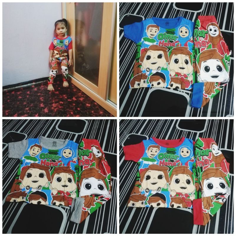 ชุดนอนเด็ก Omar & Hana ชุดนอน Omar Hana Baju Malam Baju Tidur Budak Cotton