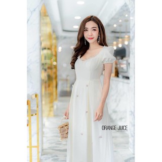 👗Maxi lady Klosetแต่งไข่มุก อกเสริมฟองน้ำ Brand : Orange Juice🍊