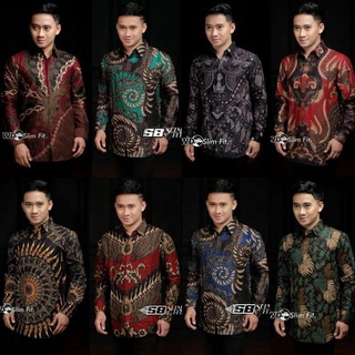 เสื้อเชิ้ตแขนยาว ผ้าบาติก SIZE M L XL XXL BSWART BatiK HRB026 สําหรับผู้ชาย