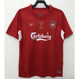 เสื้อกีฬาแขนสั้น ลายทีมชาติฟุตบอล Liverpool 04 05 ชุดเหย้า สไตล์เรโทร คุณภาพสูง AAA ไซซ์ S-XXL