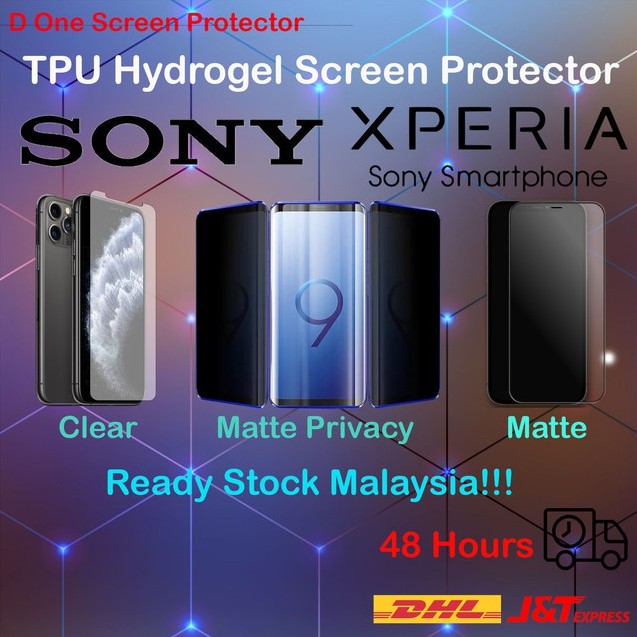 Sony Xperia 1 III/Xperia1 II/Xperia5/Xperia5 II/Xperia5 III/Xperia10 II/Xperia10 III TPU Hydrogel ป้