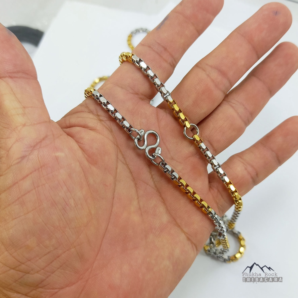 U50 สองกษัตริย์ ลายผ่าหวาย ขัดเหลี่ยม สร้อยคอ แขวนพระ สร้อยสแตนเลส สร้อยพระ stainless necklace - รูปที่ 4