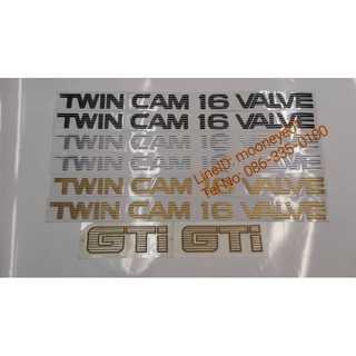 Sticker สติ๊กเกอร์แบบดั้งเดิม ติดข้างรถ TOYOTA คำว่า TWIN CAM 16 VALVE(โตโยต้า)