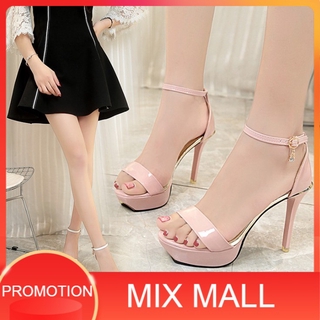 พร้อมส่ง MixMall รองเท้าส้นสูง ส้นเข็ม ส้นสูงมีสายรัดข้อเท้า รองเท้าส้นสูงเปิดหัว Women High Heels | Premium Women Shoes