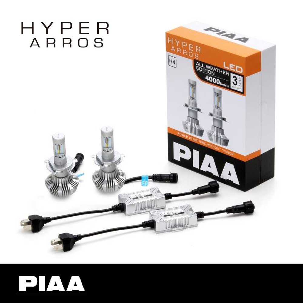 (FREE PIAA T10)PIAA Hyper Arros Head Light / Fog Light Lamp LED Bulb Kit 4000K (H4) LEH130E