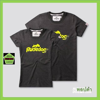 Rudedog เสื้อคอกลม ชาย หญิง รุ่น Logo21 สีทอปดำ