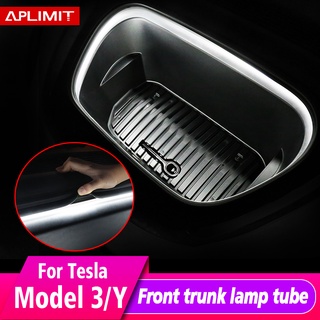 Tesla อุปกรณ์เสริมCar Front Trunk Intelligent Light Bar 12V LED Lam Tube Interior Decorative Accessories For Tesla 20212