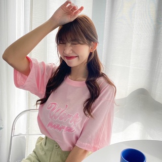 🧸พร้อมส่ง 🌷เสื้อฟรีไซส์ 🍒รุ่น COMFY COTTON🍒ลายWork hard