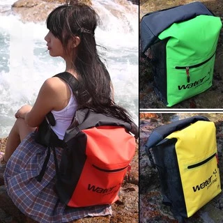 25L กระเป๋าเป้สะพายหลังกันน้ำกลางแจ้ง ว่ายน้ำ กระเป๋าถุงเก็บล่องแก่งพายเรือคายัคกีฬาพายเรือแคนูกันน้ำ 14 สี พร้อมส่ง
