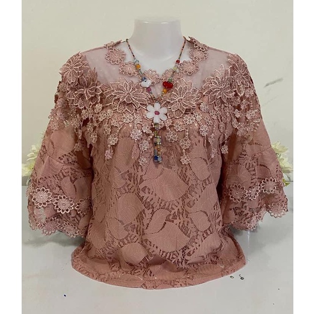 เสื้อลูกไม้งานฟรีไชส์ อก 38-40-42 นิ้ว และอก 44-46-48 นิ้วมีชับในเนื้อผ้านิ่ม n