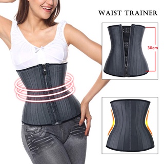 ชุดคอร์เซตสายเข็มขัดรัดเอวกระชับสัดส่วน 25 Steel Boned Latex Waist Trainer Corset Waist Cincher Girdle Tummy Control Slimming Shapewear Plus Size