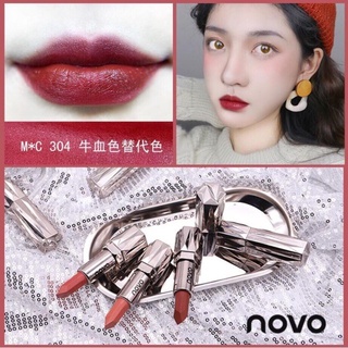 ลิปสติกของแท้ Novo/ LIPSTICK VOGUE VELVET SILKY TEXTURE เนื้อแมท สีสดเนื้อดี สีสวย เกลี่ยง่าย ติดทน ปากไม่แห้ง