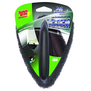 ว๊าว🍟 สก๊อตช์-ไบรต์ 3M ใยขัดด้ามจับหัวเจ็ท สีดำ Scotch - Brite 3M Jet Scrubber Color Black