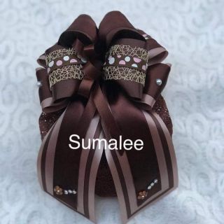 เน็ตติดผม Sumalee งาน Handmade สีน้ำตาล-โอวัลติน คาดตาข่ายน้ำตาล