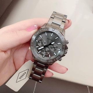 (สด-ผ่อน)🎗แท้100% Fossil Mens Bannon Multifunction Smoke Stainless Steel Watch