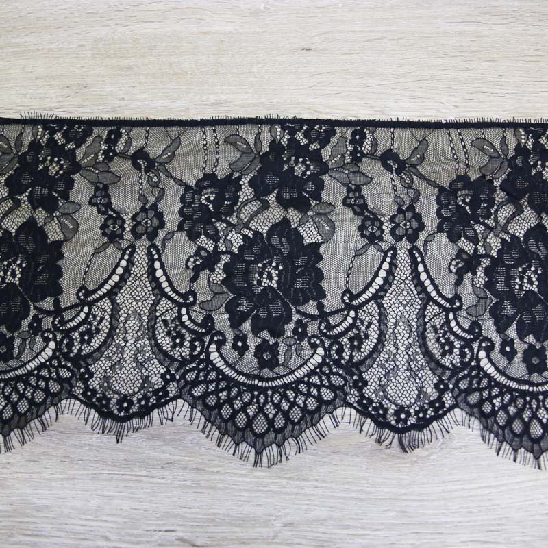 ริบบิ้นขนตาลูกไม้ สีดำและขาว ขนาด 27 ซม./ชิ้น (ขายเป็นเซ็ต 3 เมตร) อุปกรณ์เสริมสำหรับชุดแต่งงาน - รูปที่ 7